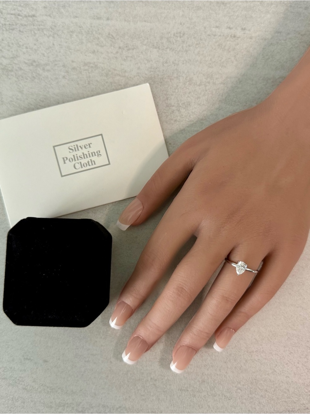 Moissanite 0.80CT Pear Shaped Solitaire Ring Engagement Ring